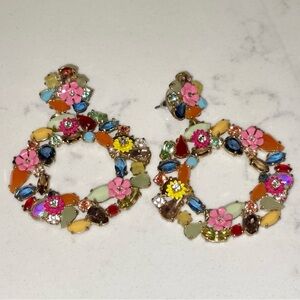 J.Crew Floral Hoop Earrings / OS
